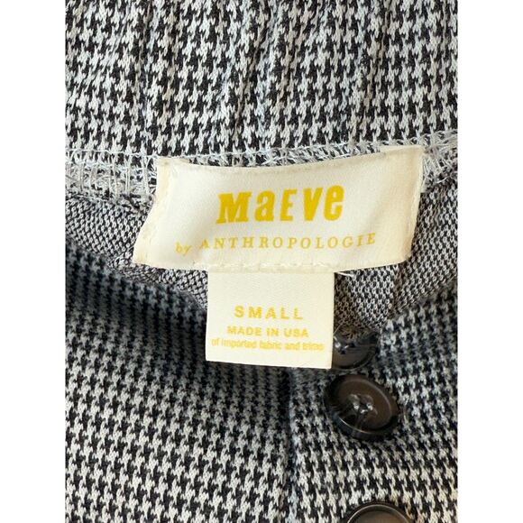 Maeve Women's Size Small Black White Houndstooth Wide-Leg Pants Button Fly - Picture 8 of 8